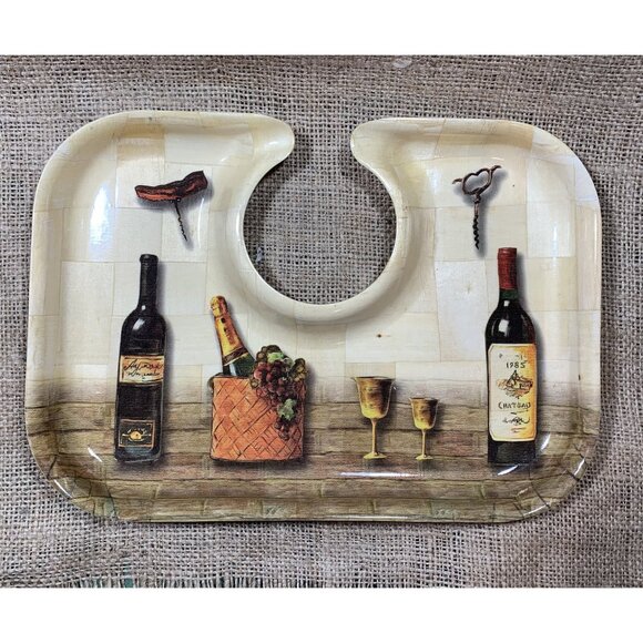 Tuscan Cellars Wine Appetizer Party Tray Set Of 2 - Picture 6 of 7